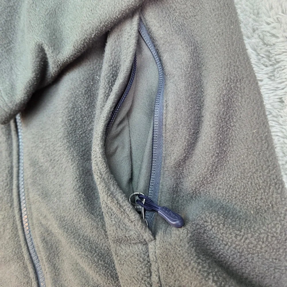 L.L. Bean Full Zip Fleece Jacket Mens S Reg DVFBC Mountain Logo Charcoal Gray